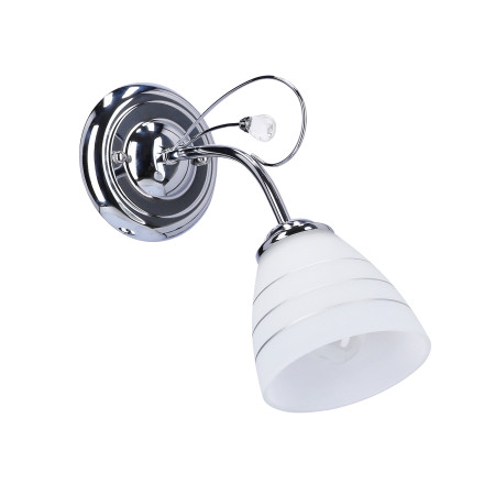 SIMPLI LAMPA KINKIET 1*40W E27 CHROM  Z KRYSZTAŁKIEM+KLOSZ Z PASKIEM