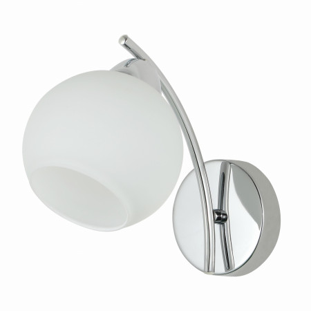 AMOS Lampa kinkiet chromowy 1x40W E27 klosz biały