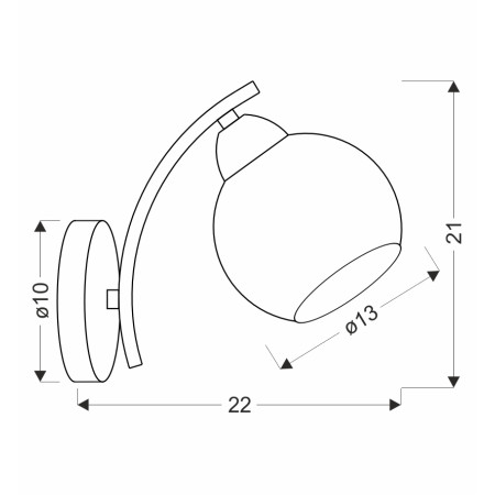 AMOS Lampa kinkiet chromowy 1x40W E27 klosz biały