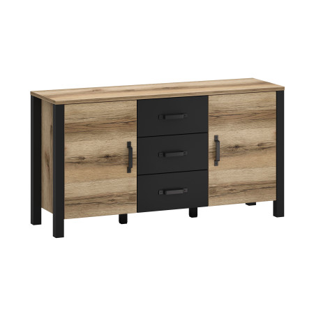 DERBY E CHEST OF 2 DOORS WITH 3 DRAWERS DELANO/BLACK