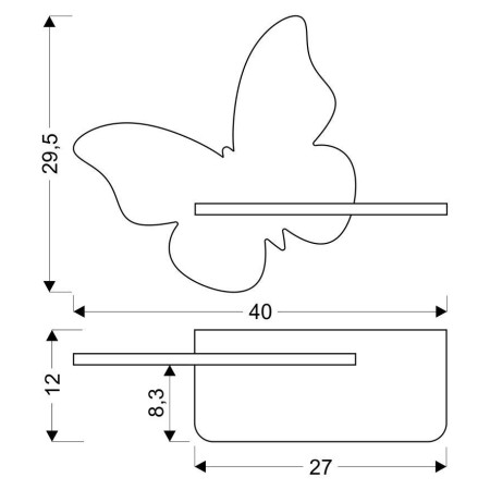 Butterfly lampa kinkiet 5w led 4000k iq kids różowy